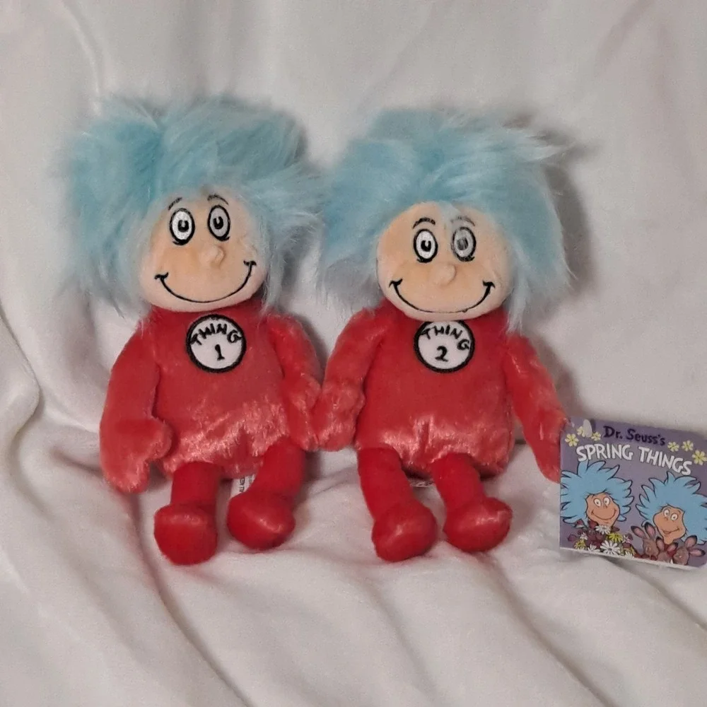NWT! Dr. Suess Thing 1 & Thing 2 Dolls-Spring Things Book Characters